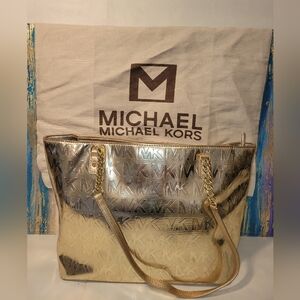 GUC Michael Kors Logo Tote - Gold